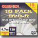 1x DVD-R Media, 4.7GB, Jewel Case, 10 Pack