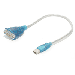 USB to RS-232 Serial Adapter, Clear, USB Type A Male to DB9 pin Male