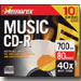 40x CD-R Media, 80 Minute / 700MB, with Slim Jewel Cases, 10 Pack